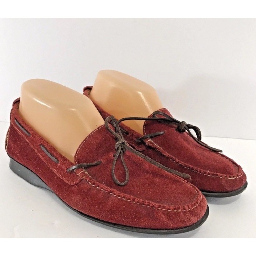 Cole Haan Womens Suede Leather Loafers Driving Shoes Red sz 7 - Picture 1 of 9